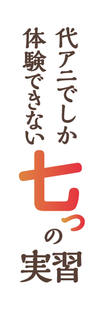 代アニでしか体験できない七つの実習