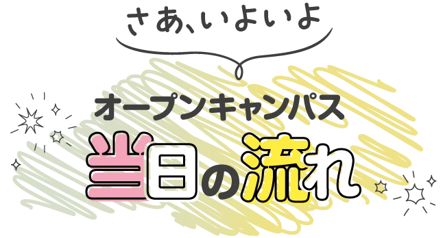 さあいよいよ オープンキャンパス当日の流れ