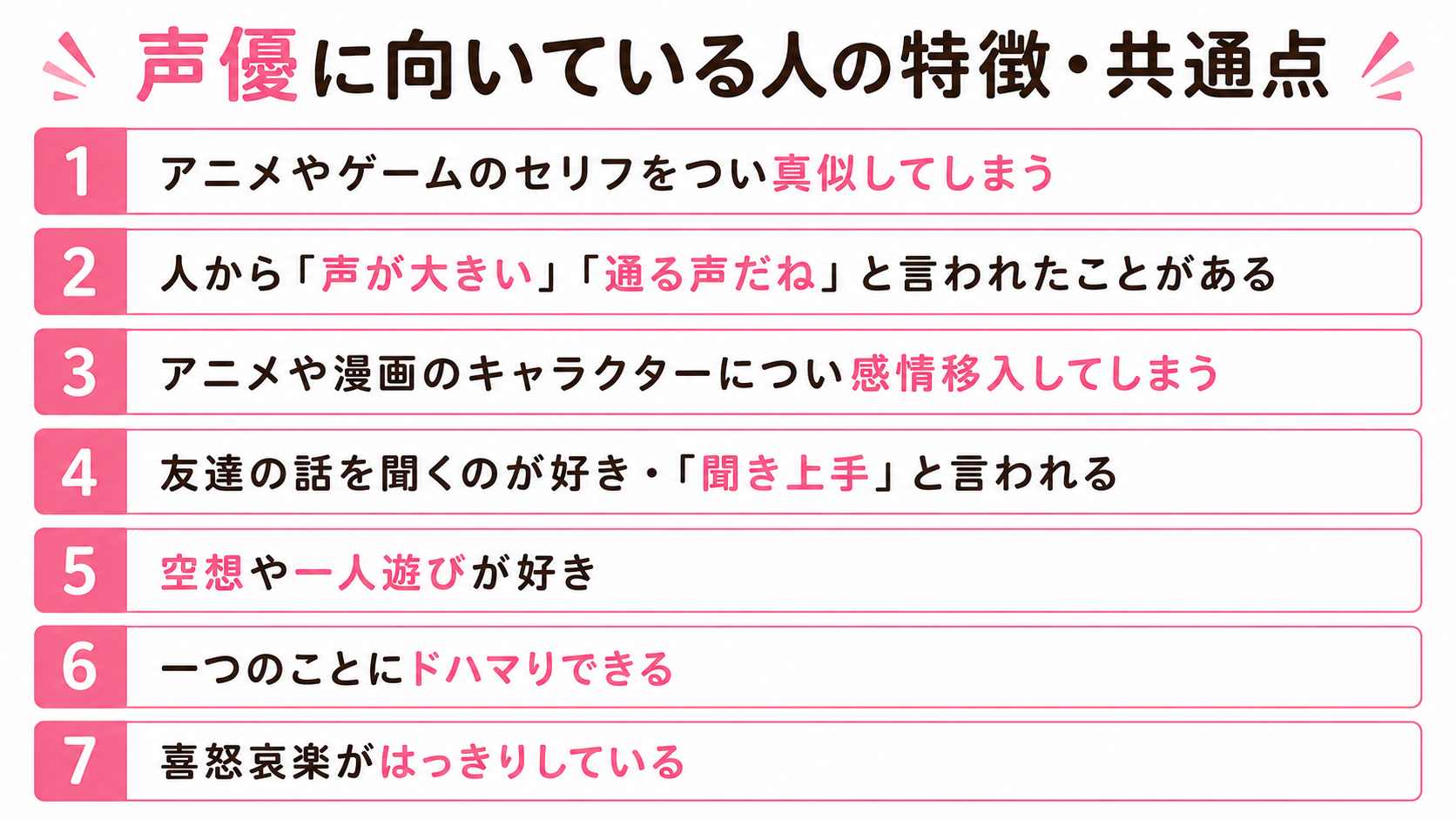 声優 向いている人 特徴 共通点